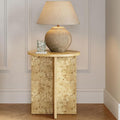 Round Natural Burl End Table for Living Room by Stead
