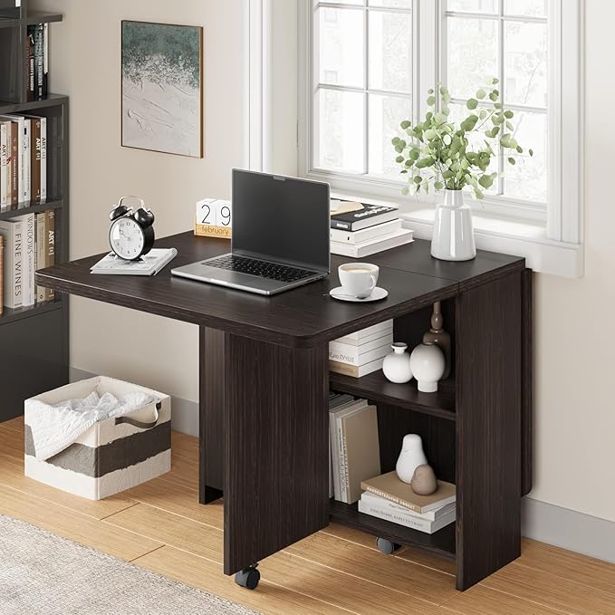 GarveeHome Folding Dining Table, Space Saving Farmhouse Dining Table - Image 3
