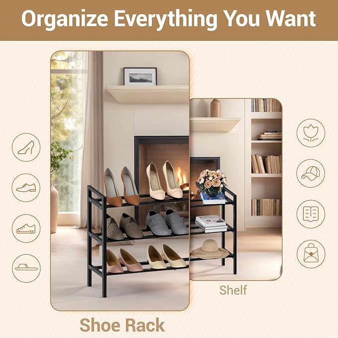 Haddockway Bamboo Shoe Rack for Closet, Free Standing Shoe Organizer - Image 5