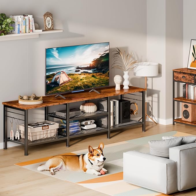 Furologee TV Stand for TVs up to 70 Inch, 63 Inch Entertainment Center - Image 2