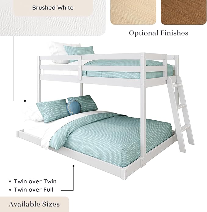 Grain & Grove Bear Twin Over Full Bunk Bed, Low Bunk Bed Frame - Image 6