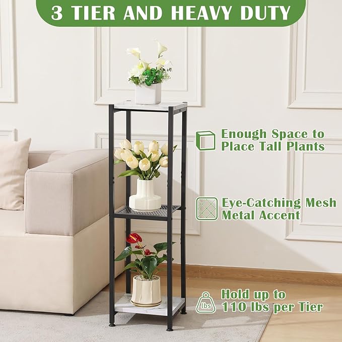 Extra Tall Plant Stand Indoor, 40 Inch Plant Stands, 3 Tier Metal Plant Stand - Image 4