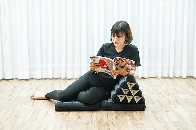 LEEWADEE 2-Fold Mat with Triangle Cushion – Comfortable TV Pillow, Foldable - Image 4
