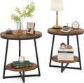 Tribesigns Round End Table Set of 2, 2 Tier Side Table by Tribesigns
