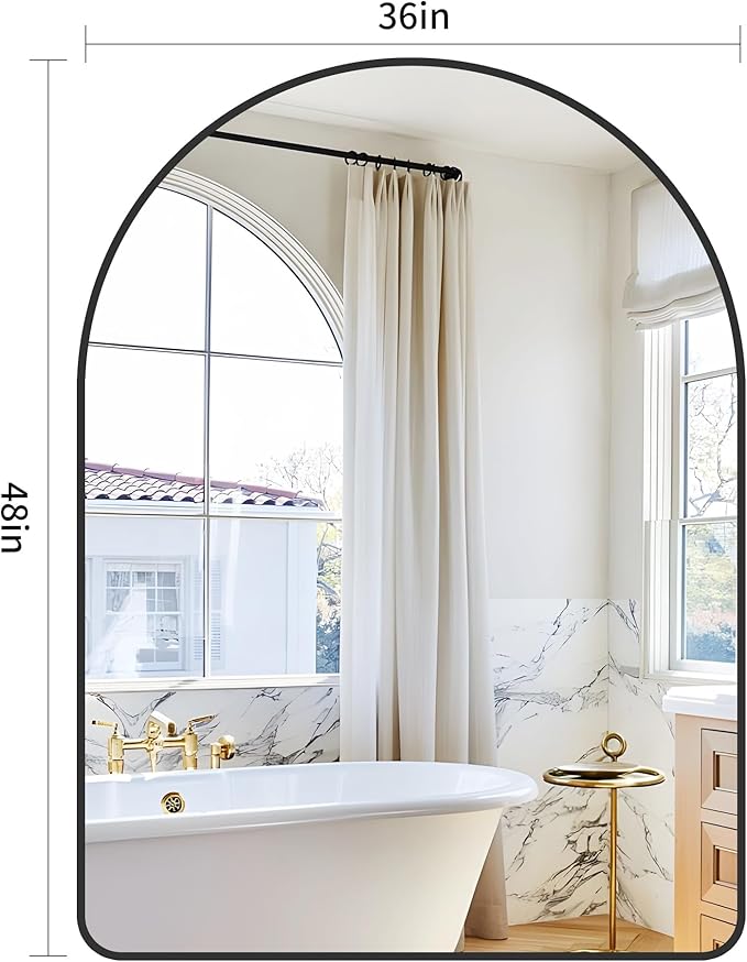 Arched Bathroom Mirror, Wall Mounted Mirror, Living Room, Vertically Hanging - Image 8