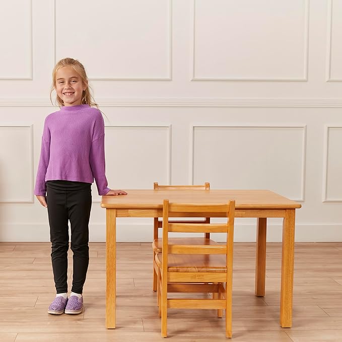 ECR4Kids 24in x 36in Rectangular Hardwood Table and Chair Set, 12in Seat Height - Image 9