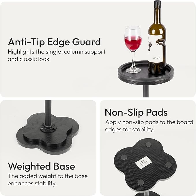 Modern Accent Pedestal Side End Table - Image 3