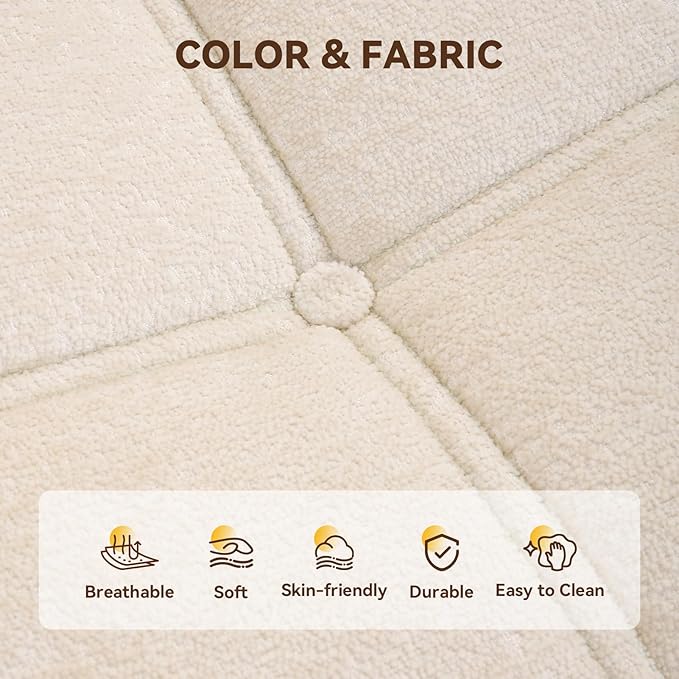 Bean Bag Chair, Soft Chenille Pre-Filled Lazy Chair Floor Sofa Bean Bag Chair - Image 6