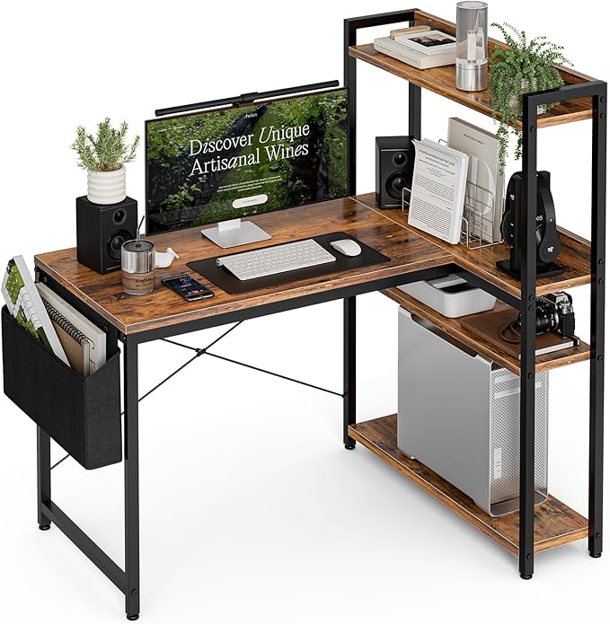 47 Inch L Shaped Computer Desk by Unknown