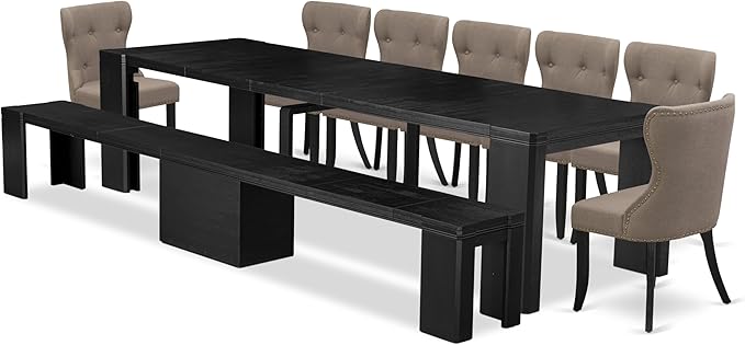 X07SI-B06-48 - 9-piece Dining Room Table Set a Rectangular Kitchen Table and a - Image 2