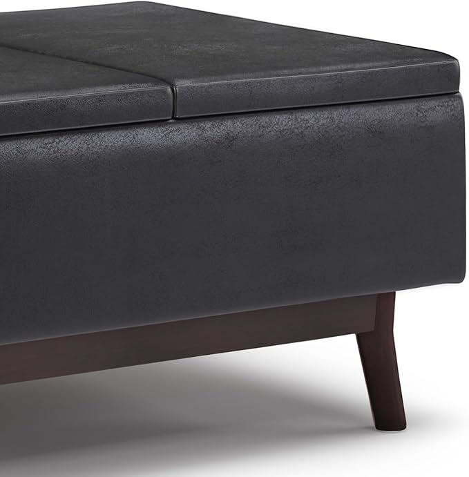 SIMPLIHOME Owen 34 inch Wide Mid Century Modern Rectangle Tray Top Small Coffee - Image 6