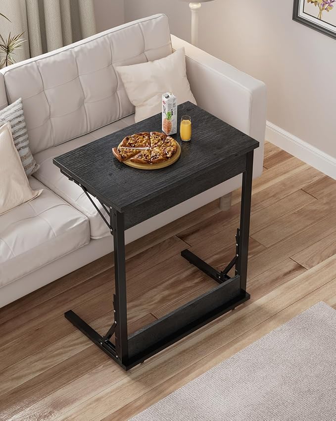 Tatub 24" Wide Folding C-Shaped End Table, Small Side Desk - Image 2
