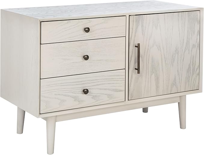 SAFAVIEH Couture Collection Elissa Mid-Century White Wash Small Entertainment - Image 8