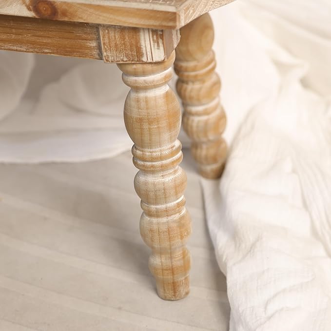 Wooden Bathroom Wood Foot Stool - Image 7
