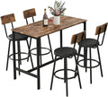 Dining Table Set for 4, 5-Piece Bar Table Set, Kitchen Table and Chairs by Zevemomo