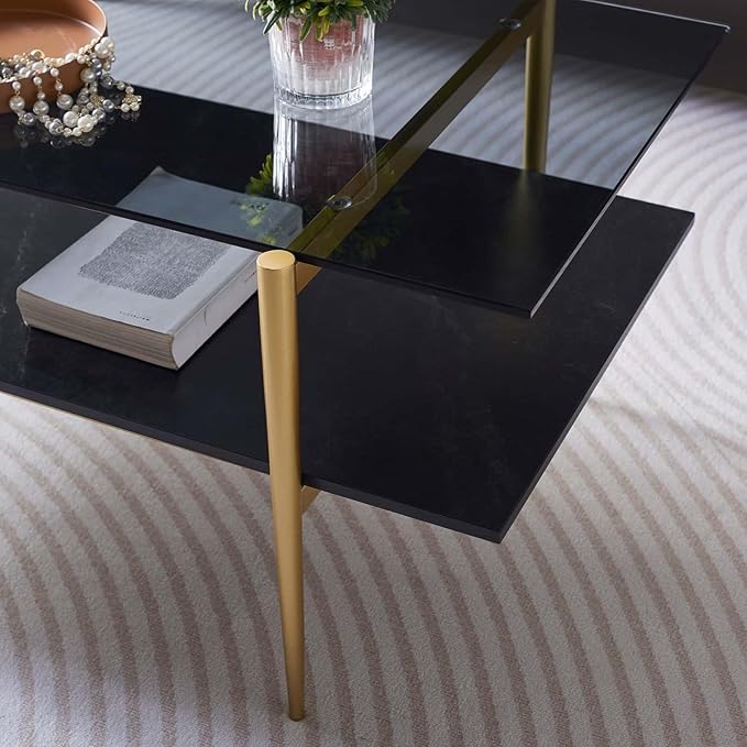 Rectangle Coffee Table for Living Room, Mid-Century Modern Design, L41 x W21 x - Image 9