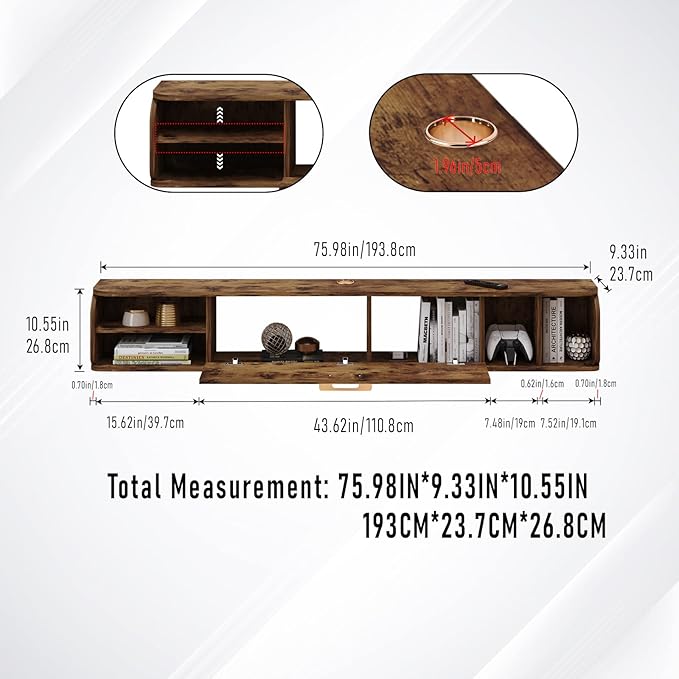 Floating TV Unit, Floating Shelves - Image 2