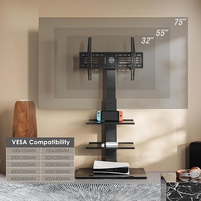 FITUEYES Iron Base Universal Floor TV Stand - Image 6