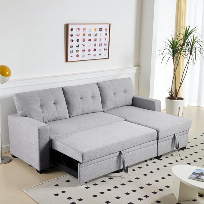 L-Shape Sofa Bed, Pull Out Sleeper Sofa - Image 7