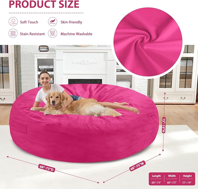 7FT Bean Bag Chair, Large Bean Bag Chairs - Image 3