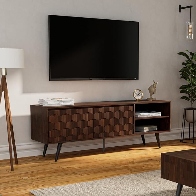 Bme Georgina 65 Inch Solid Wood TV Stand, Under 10 Minutes Assembly - Image 6