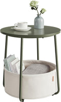 VASAGLE Small Round Side End Table, Modern Nightstand by VASAGLEbySONGMICSHOME