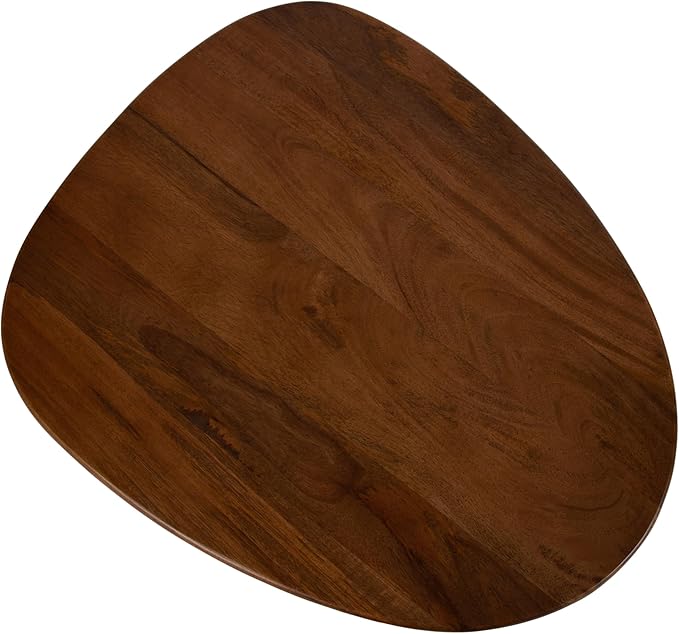 Kate and Laurel Tortola Modern Irregular Round Side Table, Walnut Brown - Image 7