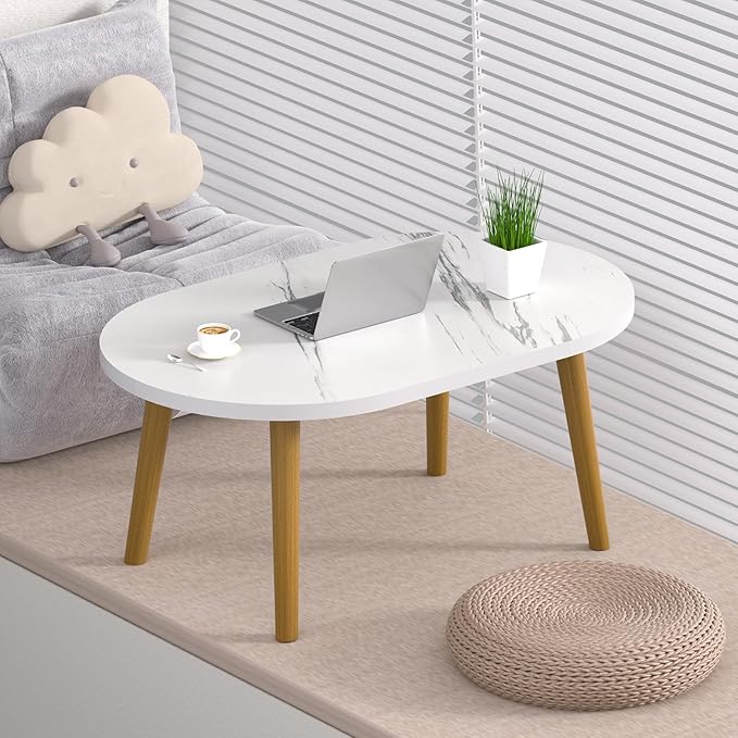 Small Coffee Table for Small Space, Low Table, Floor Table Desk for Sitting on - Image 4