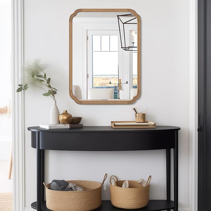 WallBeyond 30" x 40" Rounded Corner Arch Wall Mirror - Image 3