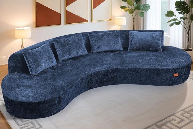Homguava 130'' Modular Sectional Sofa, Curved Modern Sofa - Image 3
