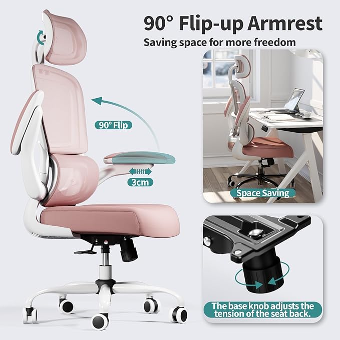 TRALT Office Chair Ergonomic Desk Chair, 330 LBS Home Mesh Office Desk Chairs - Image 6