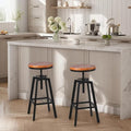 Set of 2 Vintage Bar Stools 25.6-31.5inch Height Adjustable Farmhouse Dinning by BOKKOLIK