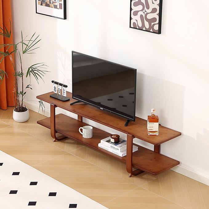 Tiita TV Stand with Storage for TVs up to 65'', Bamboo TV Console Entertainment - Image 9