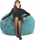 Bean Bag Chair for Adults Kids Without Filling Comfy Fluffy Round Beanbag Couch by FunnyFurnitureforYourHous