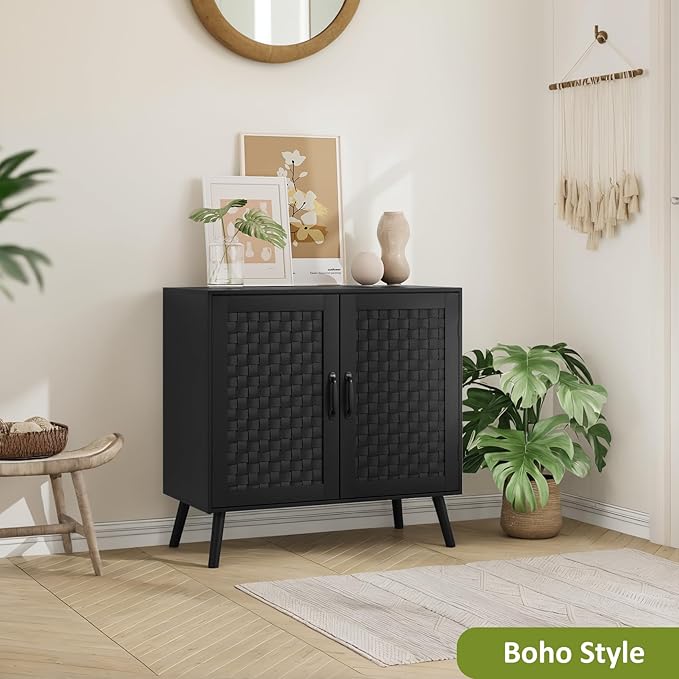 Black Buffet Sideboard Cabinet, Storage Cabinet - Image 7