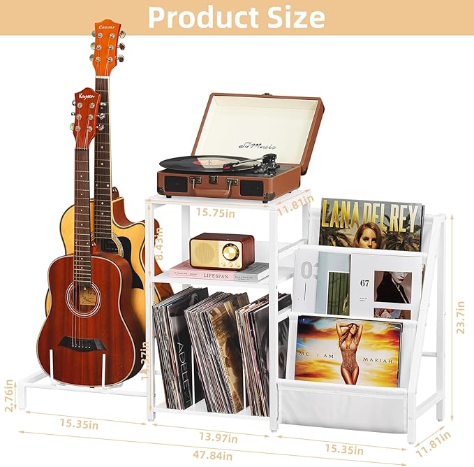 LELELINKY Record Player Table, Adjustable Guitar Stand - Image 7