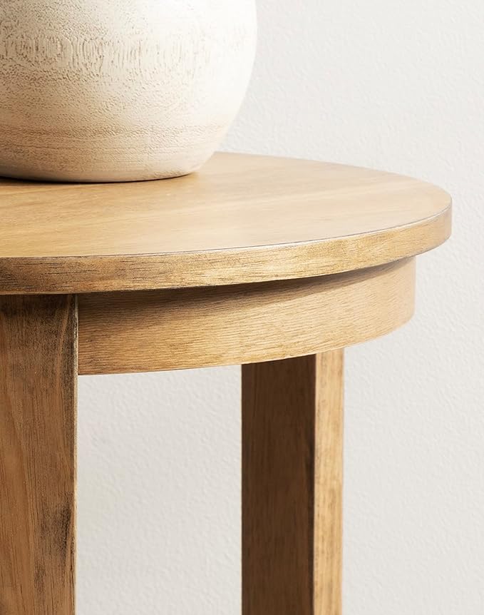 Kate and Laurel Foxford Tiered Round Side Table; 22 x 22 x 24; Natural Brown; - Image 5