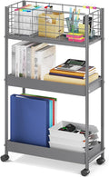 KINGRACK Slim Storage Rolling Cart, 3-Tier Metal Utility Cart by KINGRACK