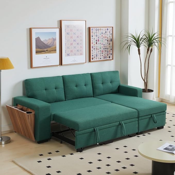 L-Shape Sofa Bed, Pull Out Sleeper Sofa by ChicFurnit