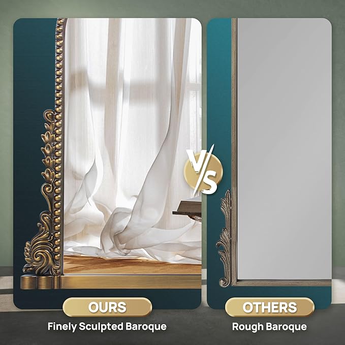 36"x23" Vintage Baroque Mirror - Image 2