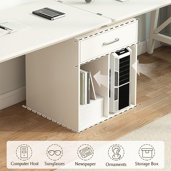 2-Person Desk with Storage Cabinet - Image 5