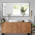 Modern 26"L x 40"W Black Wall Mounted Mirror, Rectangular, Thickened Stainless by KIMREAL