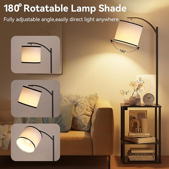 SUNMORY Floor Lamp with Table, End Table - Image 6