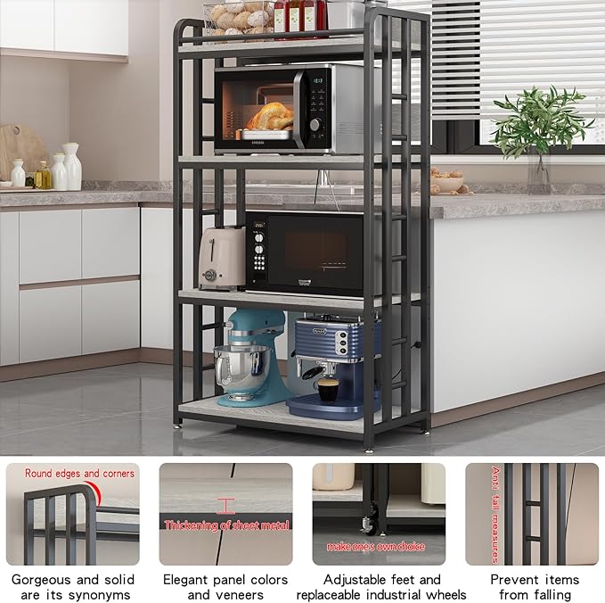 Adjustable 4-Tier Heavy Duty Kitchen Baker's Rack - Image 5