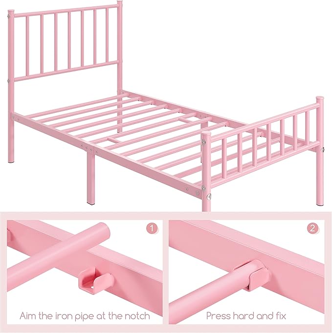 Yaheetech Twin Size Bed Frame Metal Platform Bed Frame Mattress Foundation - Image 7