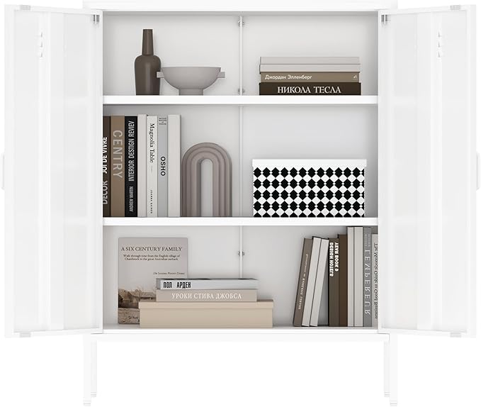 Manhattan Comfort Naomi Modern Metal Accent Cabinet, Minimalist Storage Cabinet - Image 12