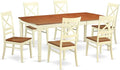 East West Furniture DOQU7-WHI-W 7 Piece Dining Room Table Set Consist of a by EastWestFurniture