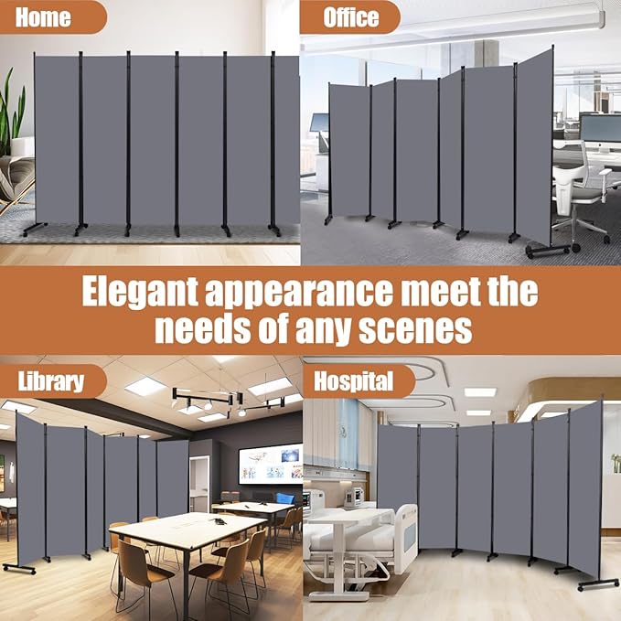 Room Divider Portable 132'' Partition Room Dividers and Folding Privacy Screens - Image 7