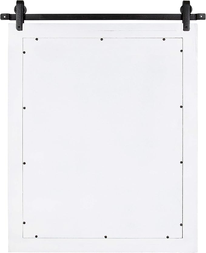 Kate and Laurel Cates Rustic Wall Mirror, Coastal White, Farmhouse Barn - Image 6
