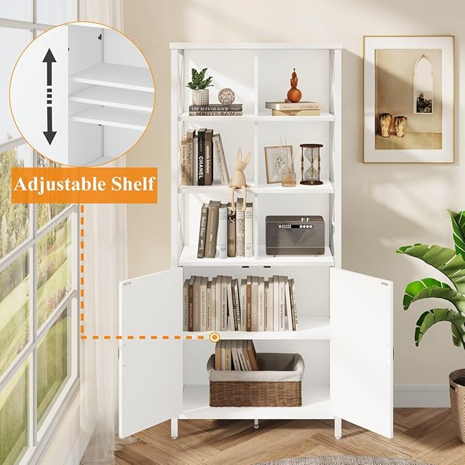 FATORRI Tall Bookshelf and Bookcase, Industrial Bookshelf - Image 5